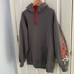 Sapphire Lounge hoodie.  Mens XL. Gray with embroidery